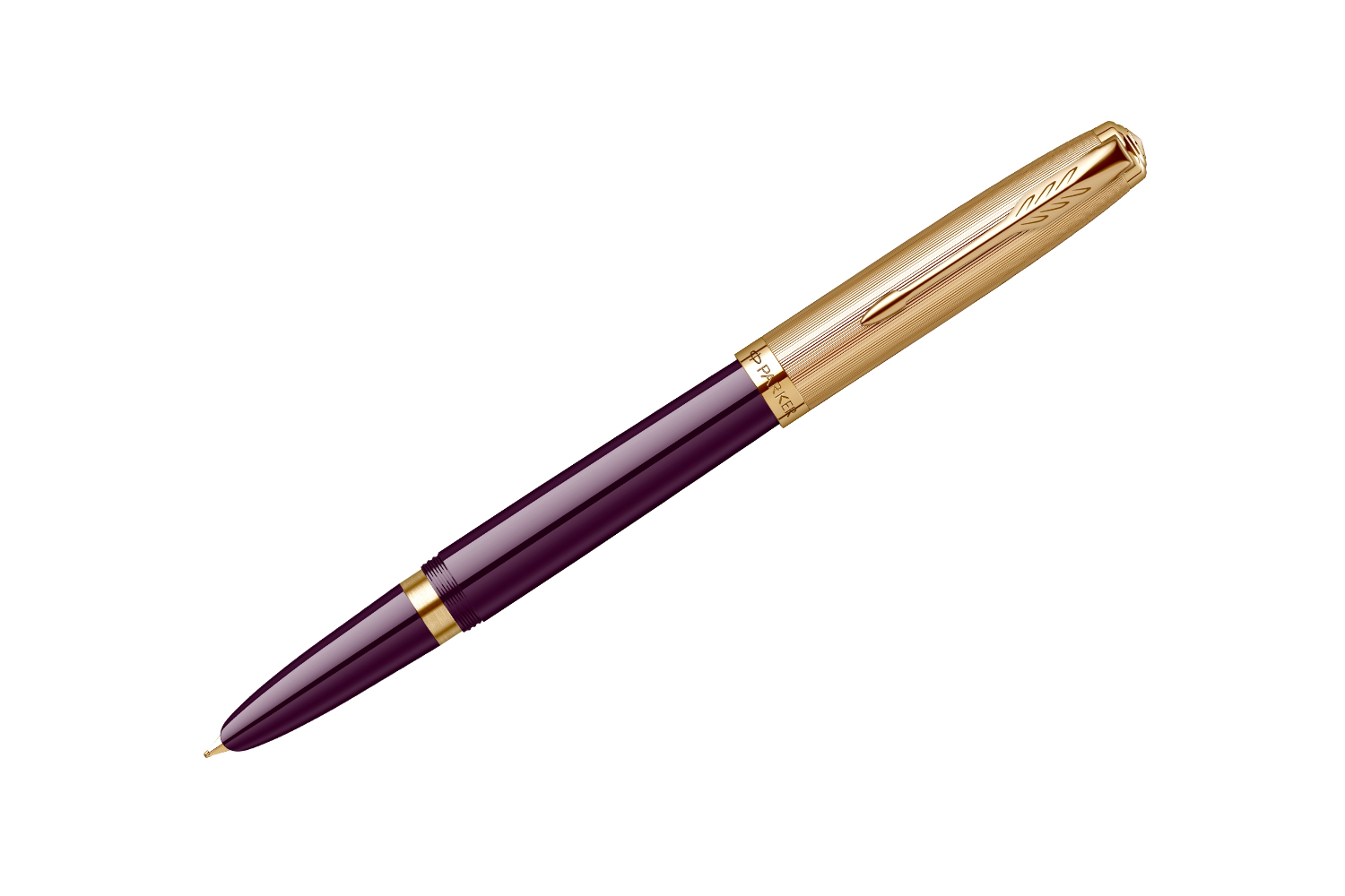 Parker 51 Royal Deluxe Plum Gold Trim - Main Image