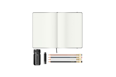 Blackwing - A5 Notebook Essentials Plain | Set of Notebook Pencils Sharpener Point Guard |