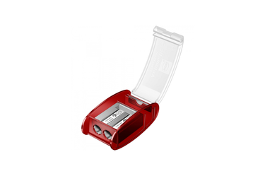 KUM -  Automatic Long Point AS2 | Double Step Sharpener with Container - Red