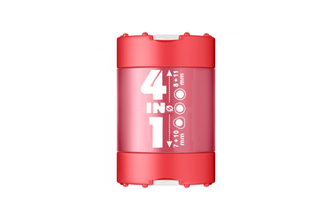 KUM -  Quadruple Sharpener with Container | K4 Plastic Red 4-in-1