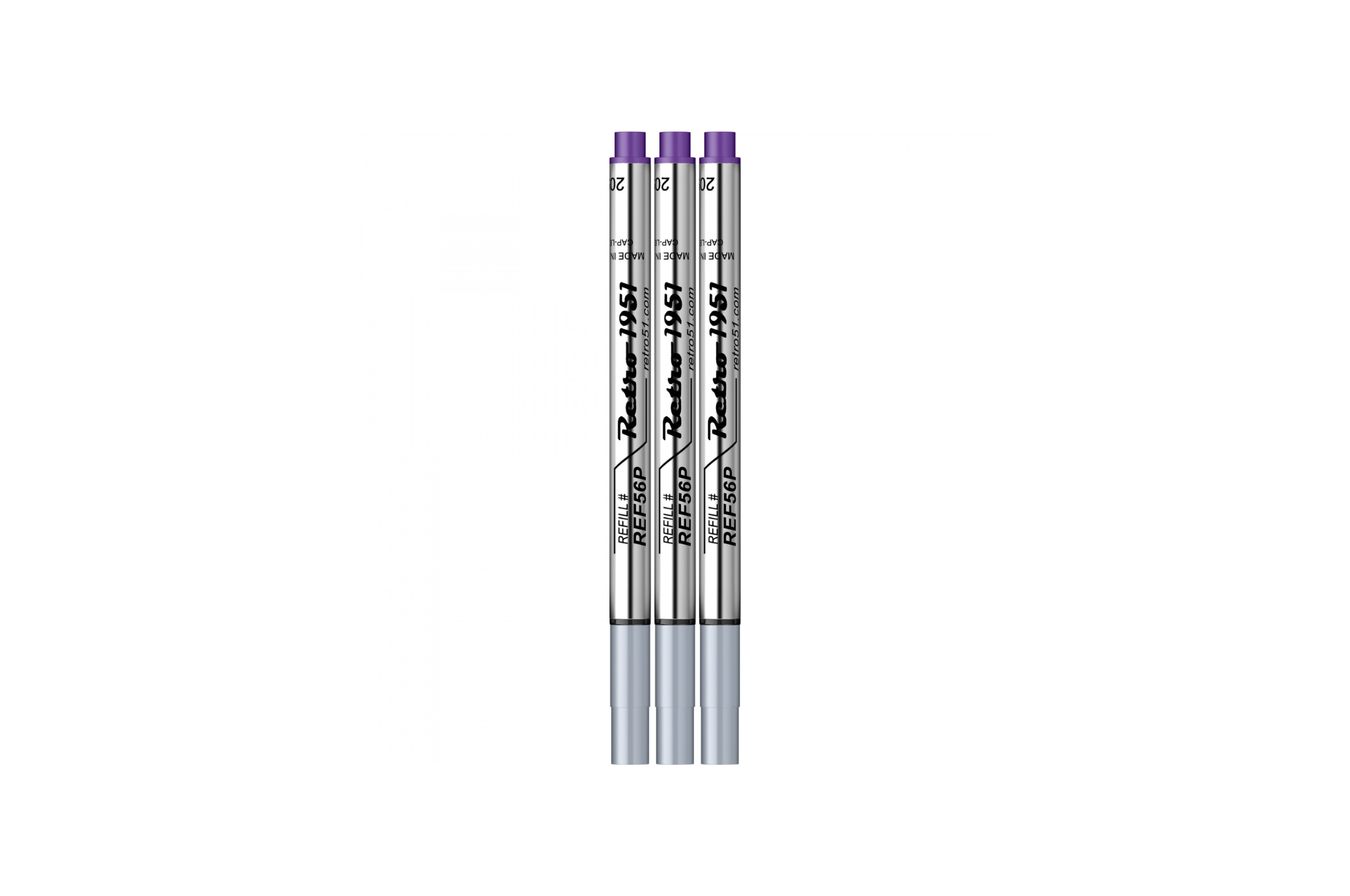 Retro 51 - Capless Purple Pen Refill - Medium - 3 pieces