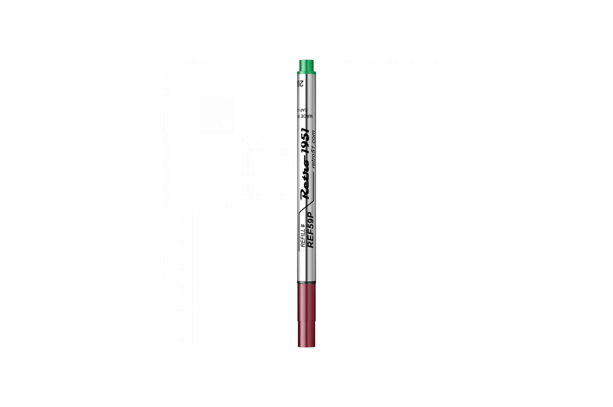 Retro 51 - Capless Green Rollerball Refill - Medium - single piece