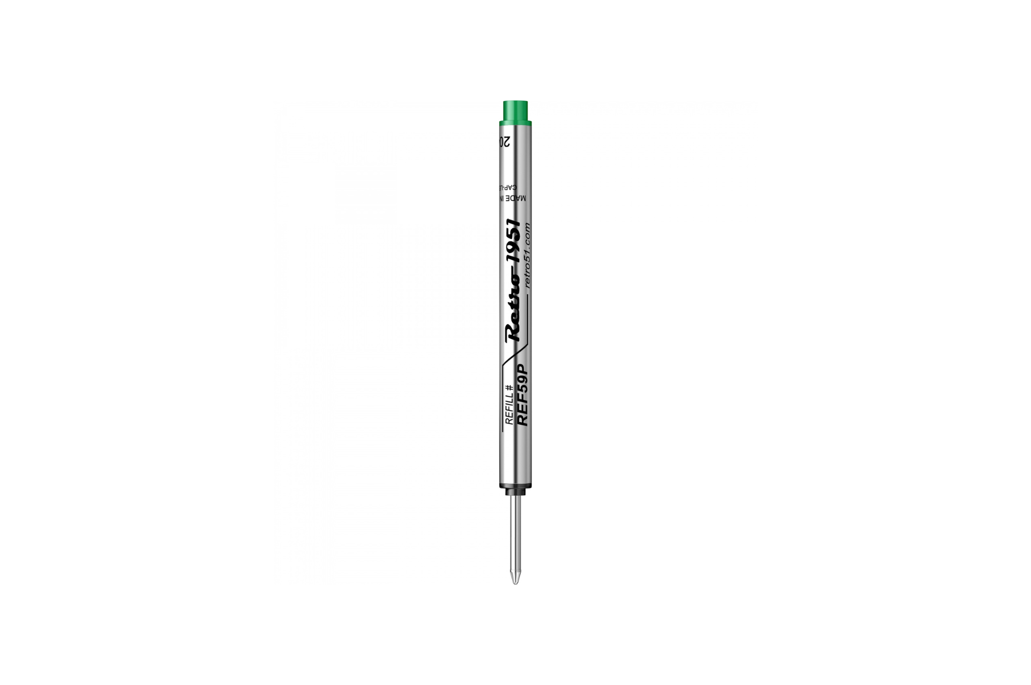 Retro 51 - Capless Green Rollerball Refill - Medium - single piece