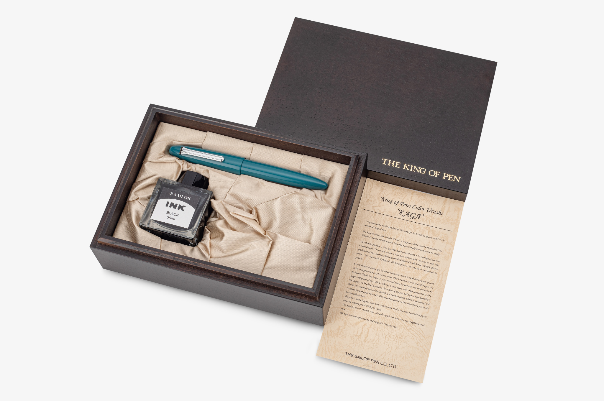 Sailor - King of Pens Urushi Kaga | Teal Blue - Silver Trim |