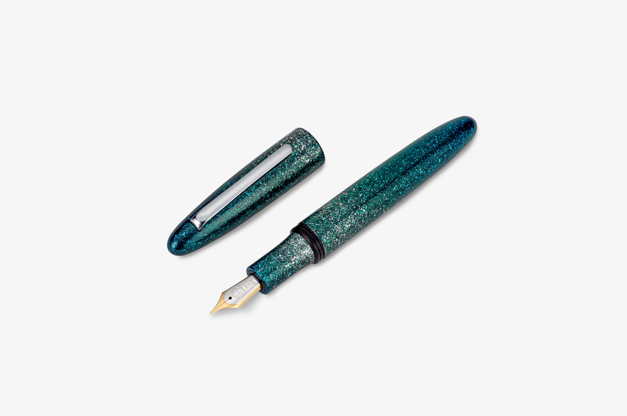 Taccia - Galactic Gems Urushi Fountain Pen | Green Galaxy