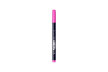 Tombow - Fudenosuke Hard Small Tip Calligraphy Pen | Neon 90 Pink