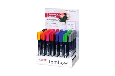 Tombow - Fudenosuke Hard Small Tip Calligraphy Pen | Vivid 49 Grey