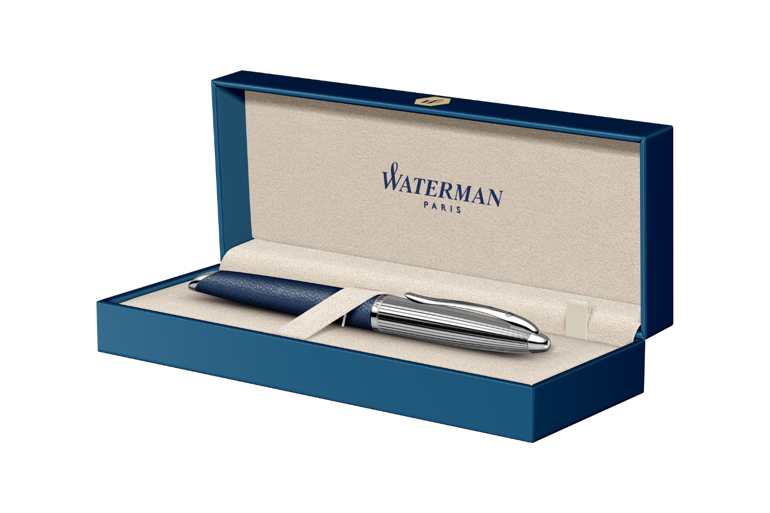 Waterman - Carene Leather | Blue - Silver Trim |