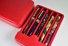 Breton - Travel Case For 5 Fountain Pens (Red Leather)