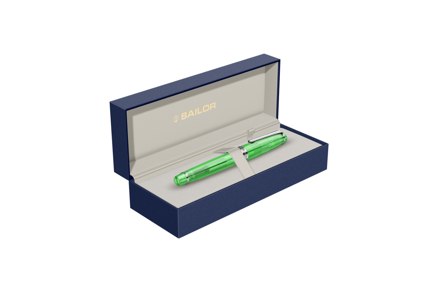 Sailor - Professional Gear Slim | Transparent Green - Rhodium Trim |