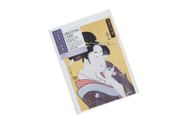 Taccia Utamaro Greeting Card - Aomurasaki